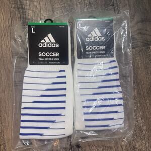 Adidas NWT Soccer Socks. Blue & White Team Speed II Sock Climalite Size L